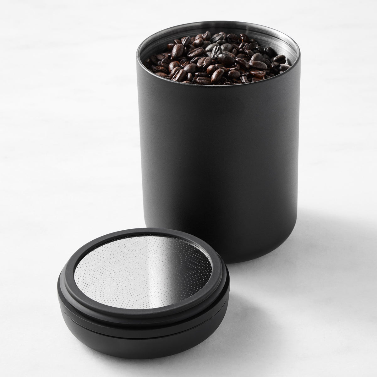Fellow Atmos Vacuum Coffee Canister – 1.2L Stainless Steel Airtight Food Storage Container for Coffee Beans, Ground Coffee, Tea & Spices
