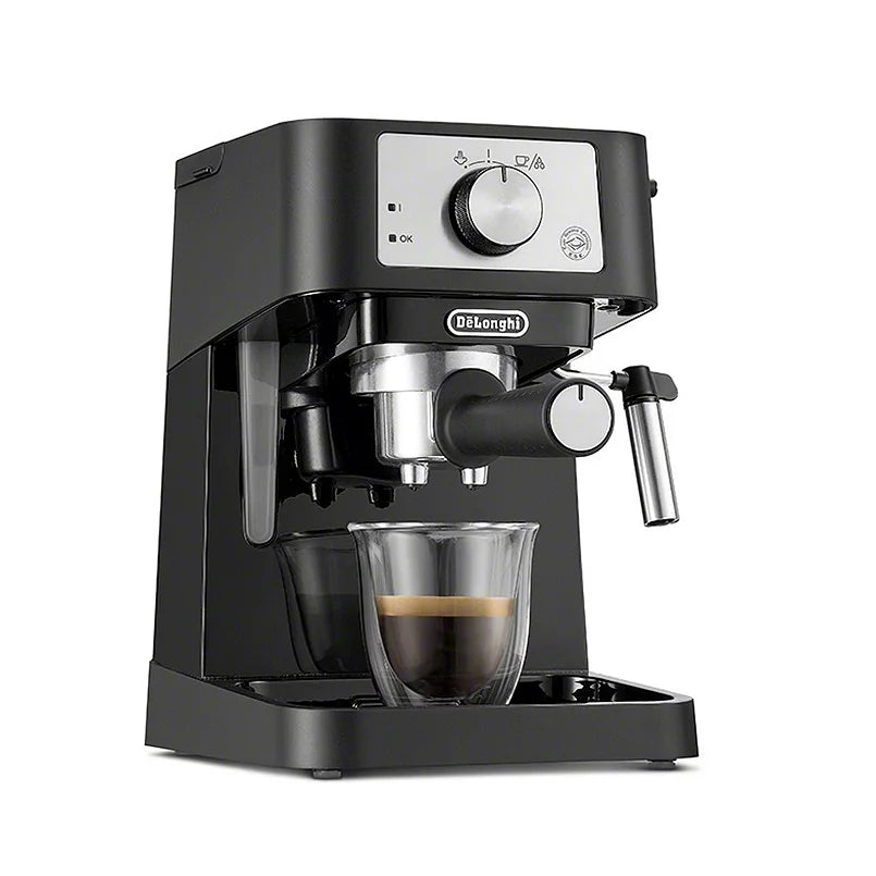 De’Longhi Stilosa Espresso Machine – Compact Manual Coffee Maker with Milk Frother (EC260BK, Black)