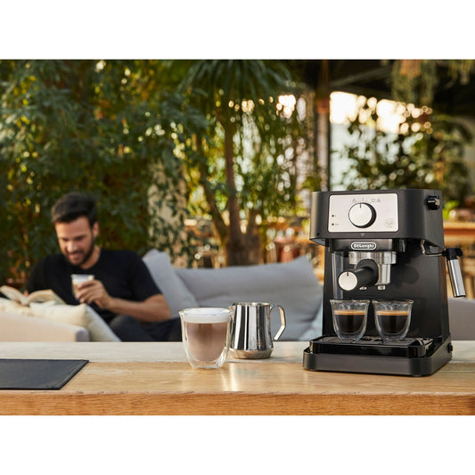 De’Longhi Stilosa Espresso Machine – Compact Manual Coffee Maker with Milk Frother (EC260BK, Black)