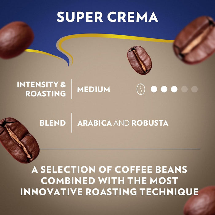Lavazza Super Crema Whole Bean Coffee (2.2 lb, Medium Espresso Roast, Arabica & Robusta Blend)
