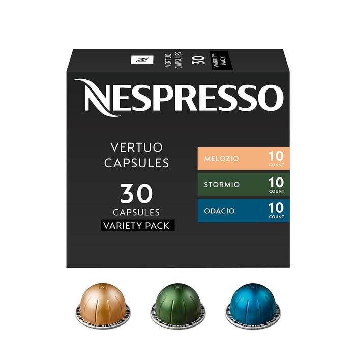 Nespresso Vertuo Capsules Variety Pack (30 Count, Medium & Dark Roast, 7.8 oz Brew)
