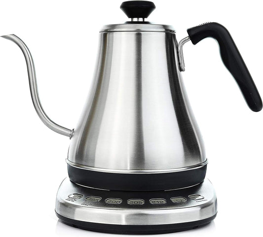 Gooseneck Electric Kettle 1L – Temperature Control & Presets, Stainless Steel for Pour Over Coffee & Tea