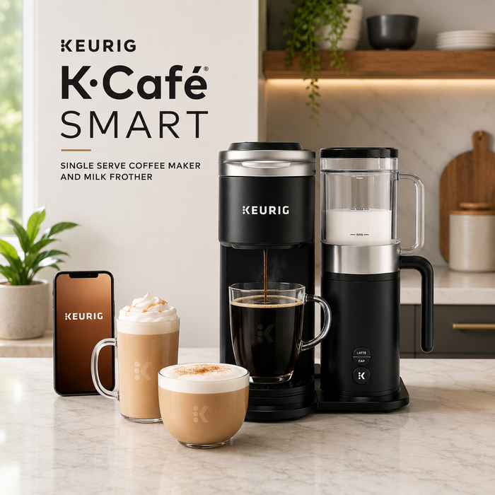 Keurig K-Cafe SMART Single Serve K-Cup Pod Coffee, Latte and Cappuccino Maker, Black