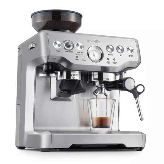 Breville Barista Express Espresso Machine – Built-In Grinder, Stainless Steel All-In-One Coffee Maker (Light Silver, BES870XL)