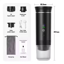 3-in-1 Portable Espresso Maker – Wireless Coffee Machine for Home, Car & Outdoor Adventures